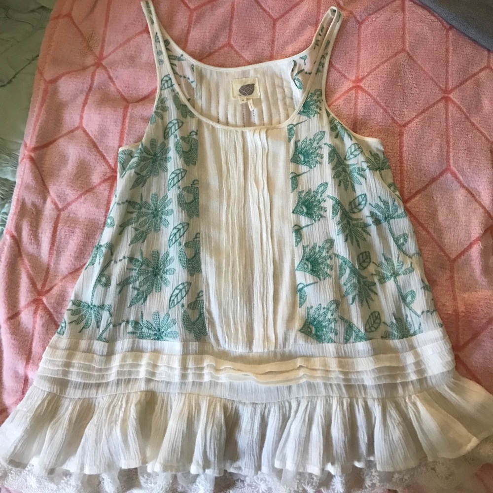 Anthropologie Floral Tank